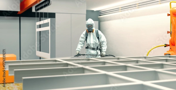 Obraz industrial painter with spray gun