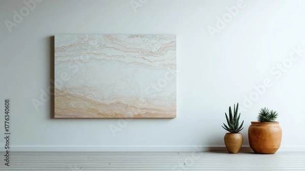 Fototapeta Abstract Canvas Mockup on White Wall