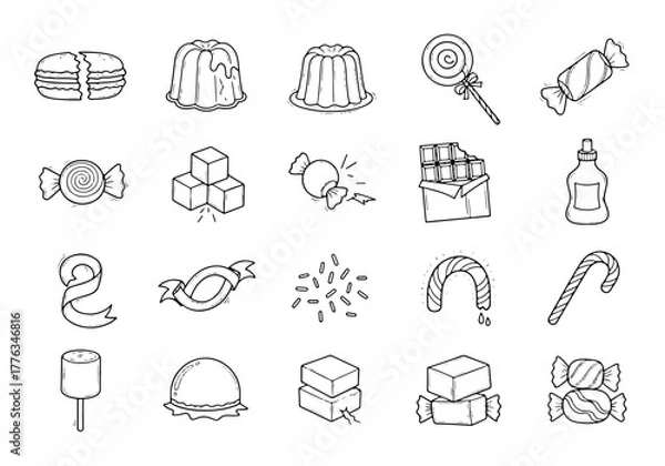 Fototapeta Sweet Ritual Icons for Candy Packaging