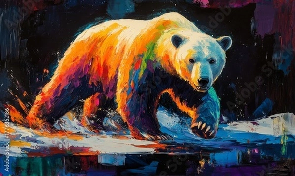 Obraz polar bear in the water, Generative AI