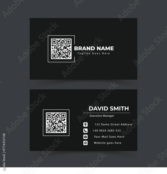 Fototapeta Modern and professional business card design with a clean layout and warm brown color palette