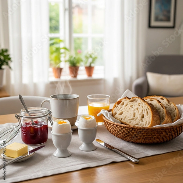 Fototapeta breakfast with coffee