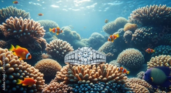 Obraz diamond ring with diamonds