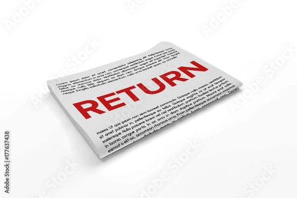 Fototapeta Return on Newspaper background