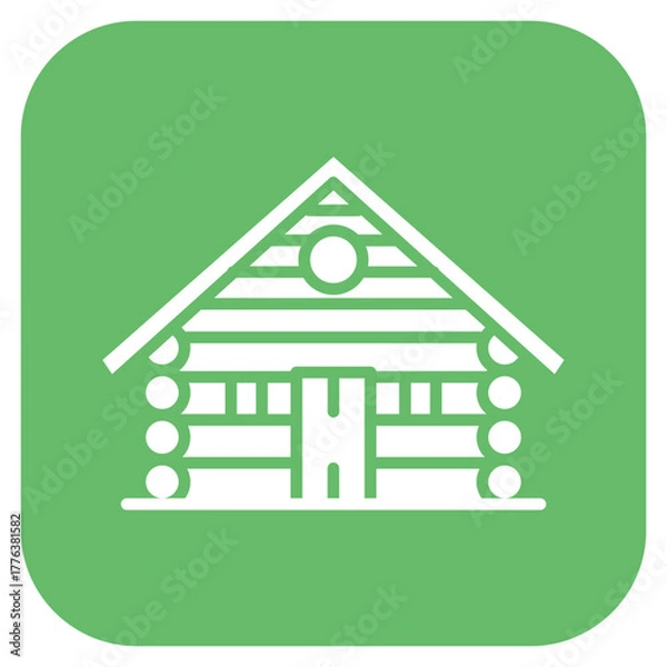 Fototapeta Wood Cabin icon vector image. Can be used for Oktoberfest.