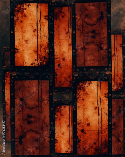 Fototapeta Medium format color film frame. Blank large format blank film negative or picture frame, free photo space.	