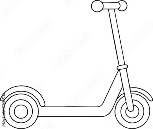 Obraz Scooter line art illustration representing outdoor adventure and transportation fun