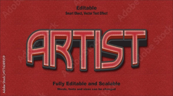 Fototapeta Artist text effect art, creative, brush, stylish, trendy and typography design.