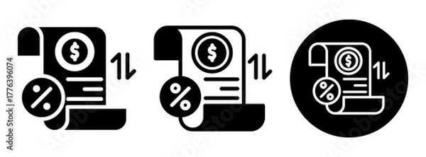 Obraz Tariff Icon Collection Glyph & Mixed Style