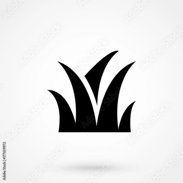 Obraz grass icon on the white background