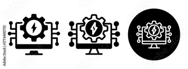 Obraz Tech Power Icon Collection Glyph & Mixed Style