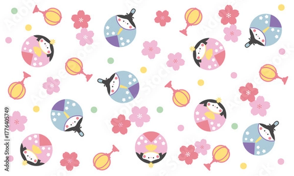 Obraz まるいかわいいひなまつりの壁紙