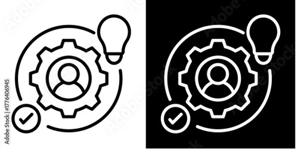 Fototapeta Competency Wheel Icon Set White Style Collection
