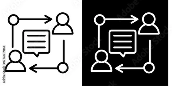 Fototapeta Feedback Loop Icon Set White Style Collection
