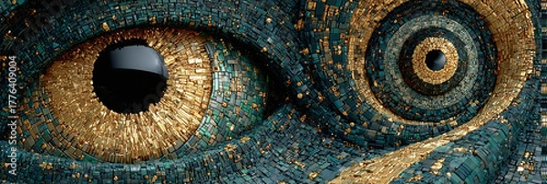 Fototapeta Intriguing Eye Art Mosaic A captivating close-up unveiling hidden details