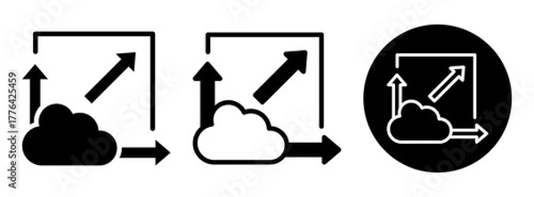 Obraz Cloud Scalability Icon Collection Glyph & Mixed Style
