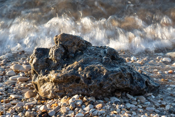 Obraz Coastal rock and Ionian sea, Corfu (Korfu), Greece