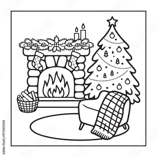Obraz Cozy Season bold and easy coloring pages, with Thanksgiving, Christmas, winter, and autumn designs for adults, teens, and kids.