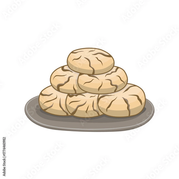 Obraz Stack of Delicious Ghriba on a Plate