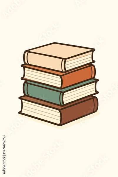 Obraz stack of books vector