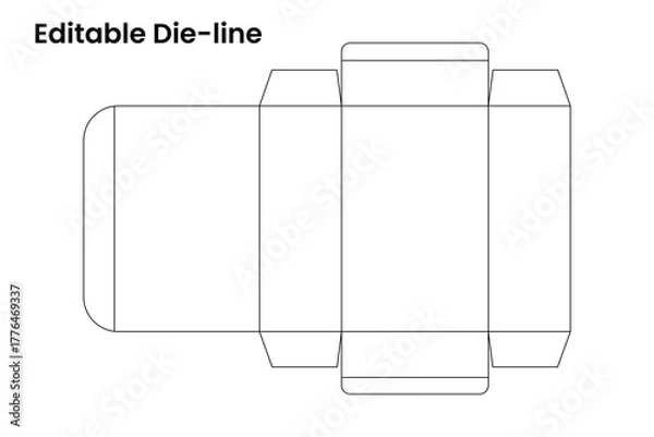 Fototapeta Dieline ,label and packaging dieline design, Packaging box die-line vector illustration