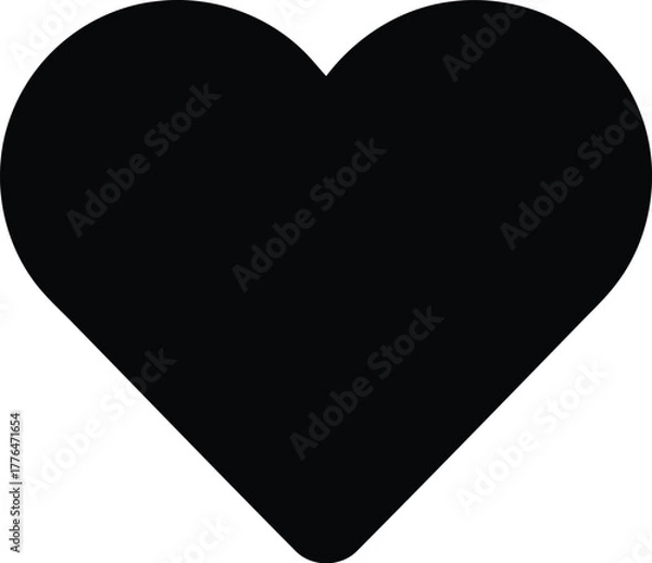 Obraz Black heart icon love romance symbol simple vector