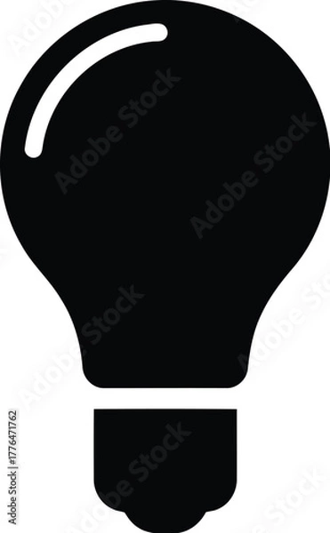 Obraz Black light bulb icon idea innovation solution
