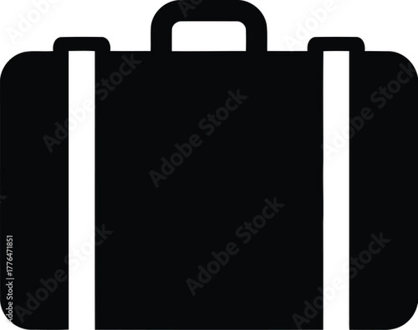 Obraz Black travel suitcase icon