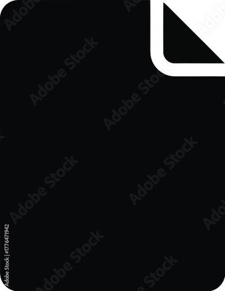 Obraz Black document icon blank paper page symbol