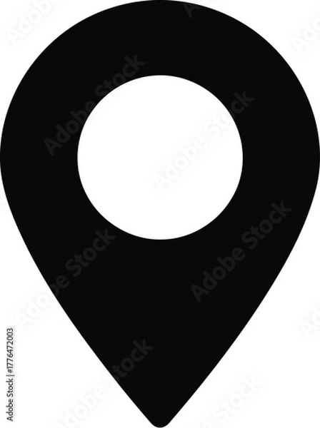 Obraz Black map pin icon