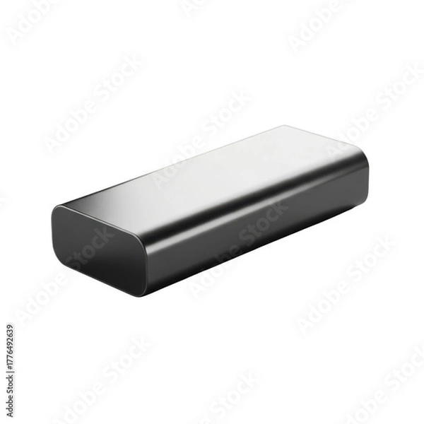 Fototapeta Sleek silver rectangular object with rounded edges minimalist design illustration