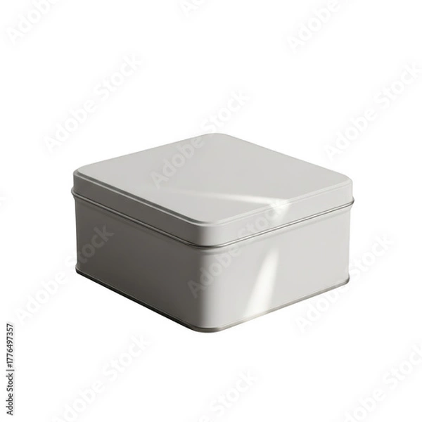 Fototapeta Simple square white box isolated product mockup realistic rendering clean presentation illustration