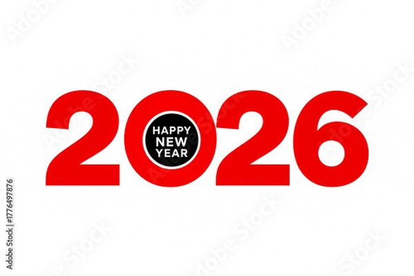 Fototapeta Red 3D sale number symbol with a discount percentage sign for a new year holiday business promotion illustration