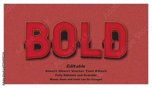 Fototapeta Bold text effect strong, heavy, confident, modern, 3D typography design.