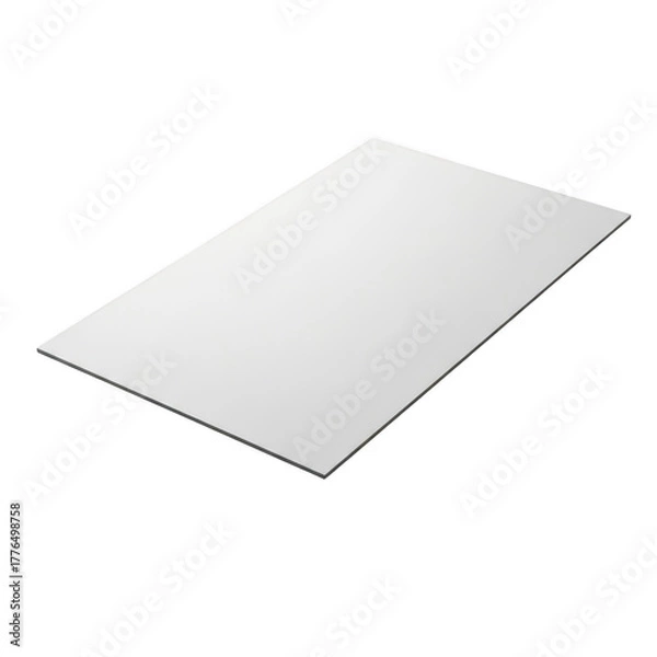 Fototapeta Blank white paper sheet object isolated on for design and presentation projects illustration