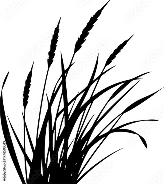 Obraz Simple grass silhouette design for eco and environment concept