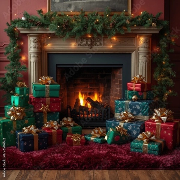 Obraz Christmas Fireplace