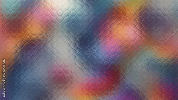 Fototapeta Unique fractal abstract glassy smooth wave effect with dark blue and warm orange color blend texture background design