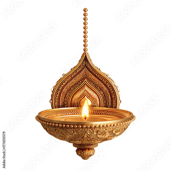 Obraz a diwali diya oil lamp on transparent background PNG