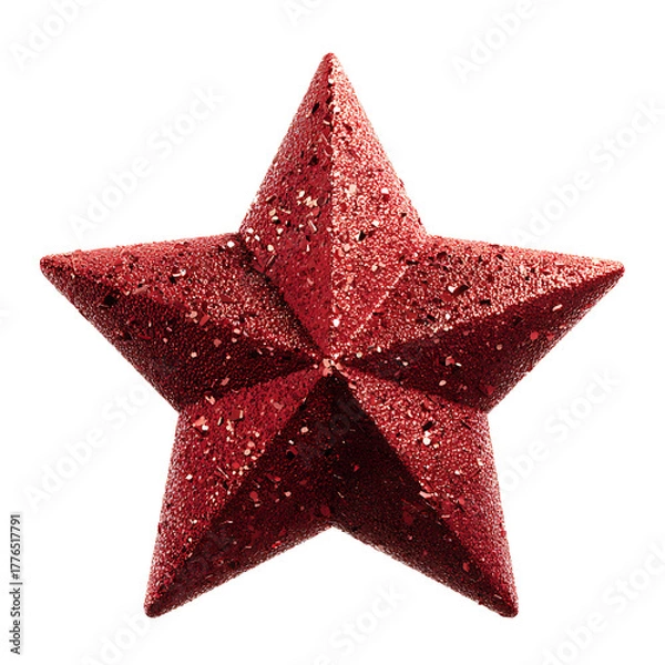 Obraz Festive red star on transparent background PNG