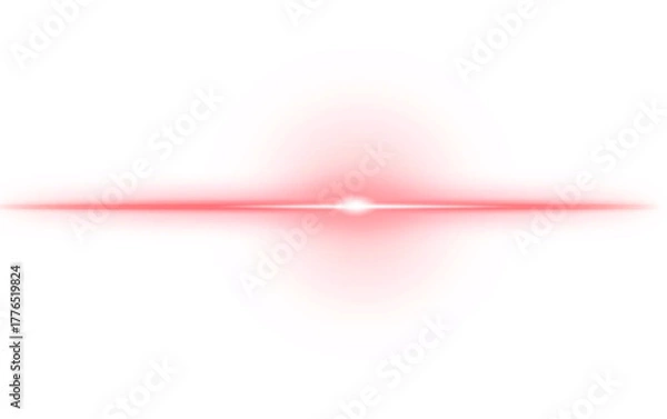 Obraz Horizontal laser beam lights on transparent background. Glowing Laser Beams png