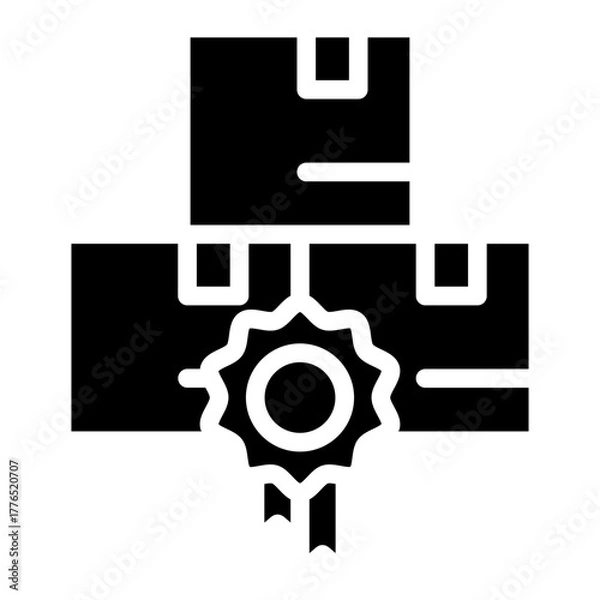 Fototapeta Product branding  icon glyph style vector illustration