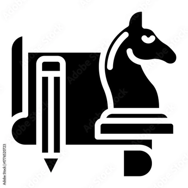 Fototapeta Strategy icon glyph style vector illustration