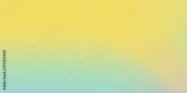 Fototapeta Soft Yellow To Teal Gradient With Subtle Grain Texture green blue