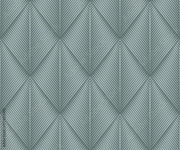 Fototapeta Modern Geometric Seamless Vector Pattern muted green pine needles