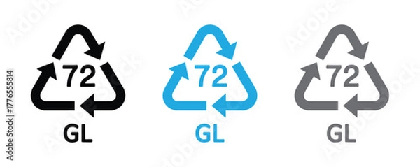 Fototapeta Glass symbol, ecology recycling sign isolated on white background. Package waste icon .