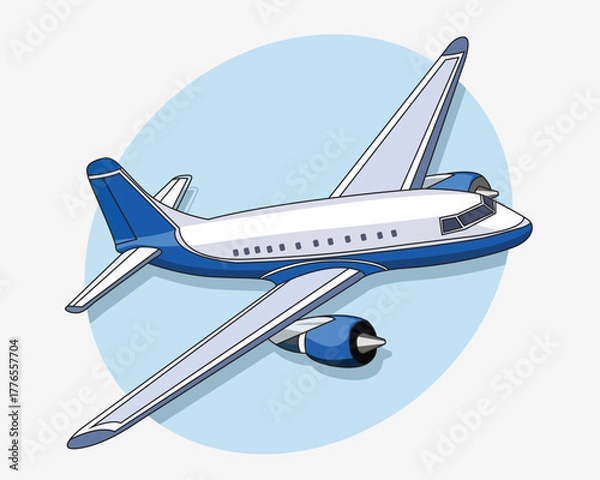 Fototapeta vector Flat illustration of airplane