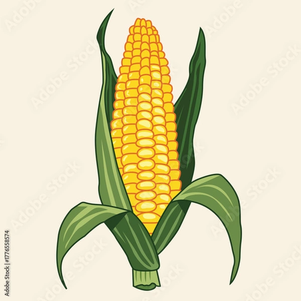 Obraz corn vector illustration on white background