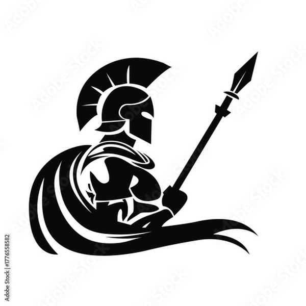 Fototapeta vector silhouette illustration of a Warrior