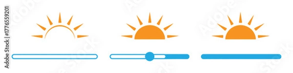 Fototapeta Brightness control icon, brightness slider sign